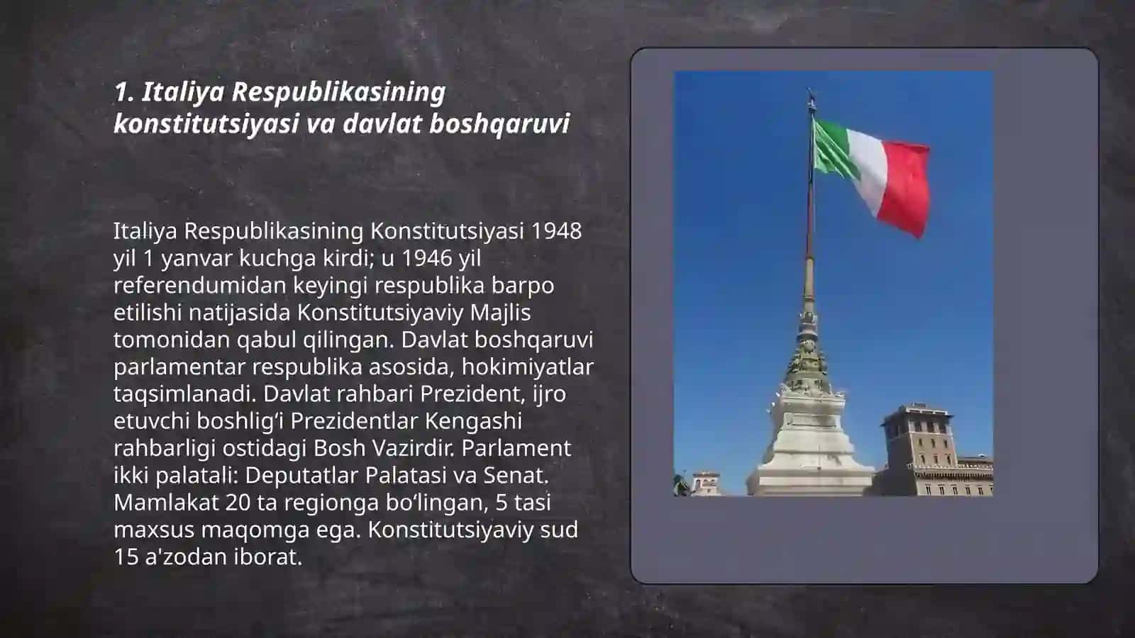 Italiya Respublikasi Konstitutsiyasi va Davlat Boshqaruvi 3