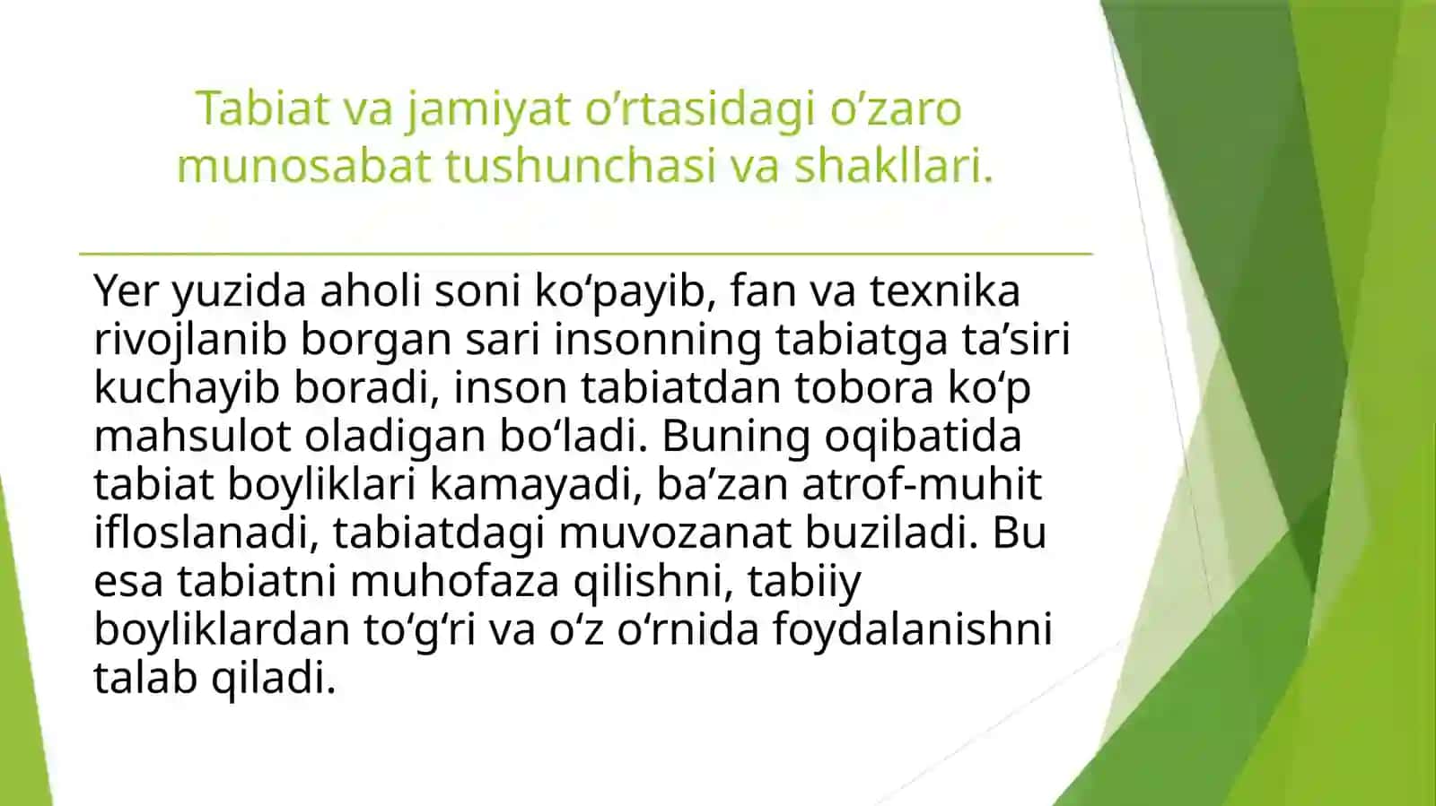 Inson faoliyati tabiatga ta'siri va tabiatning javobkarektsiyasi 3
