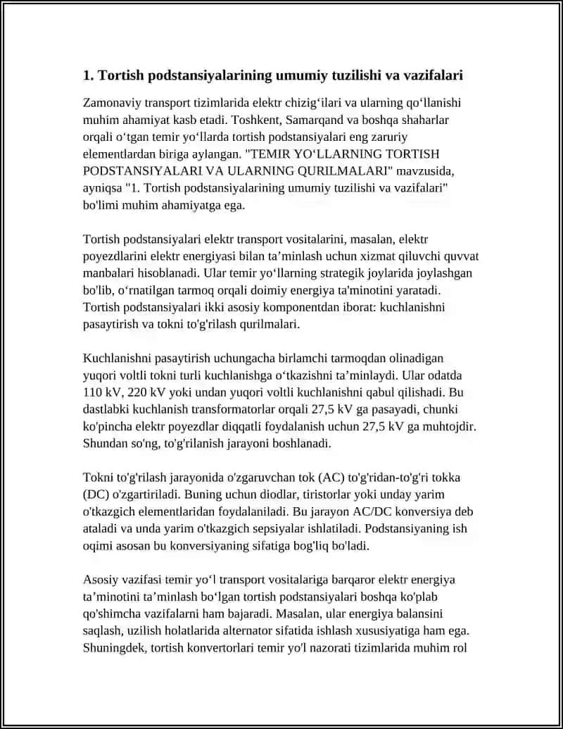TEMIR YOʻLLARNING TORTISH PODSTANSIYALARI VA ULARNING QURILMALARI 3