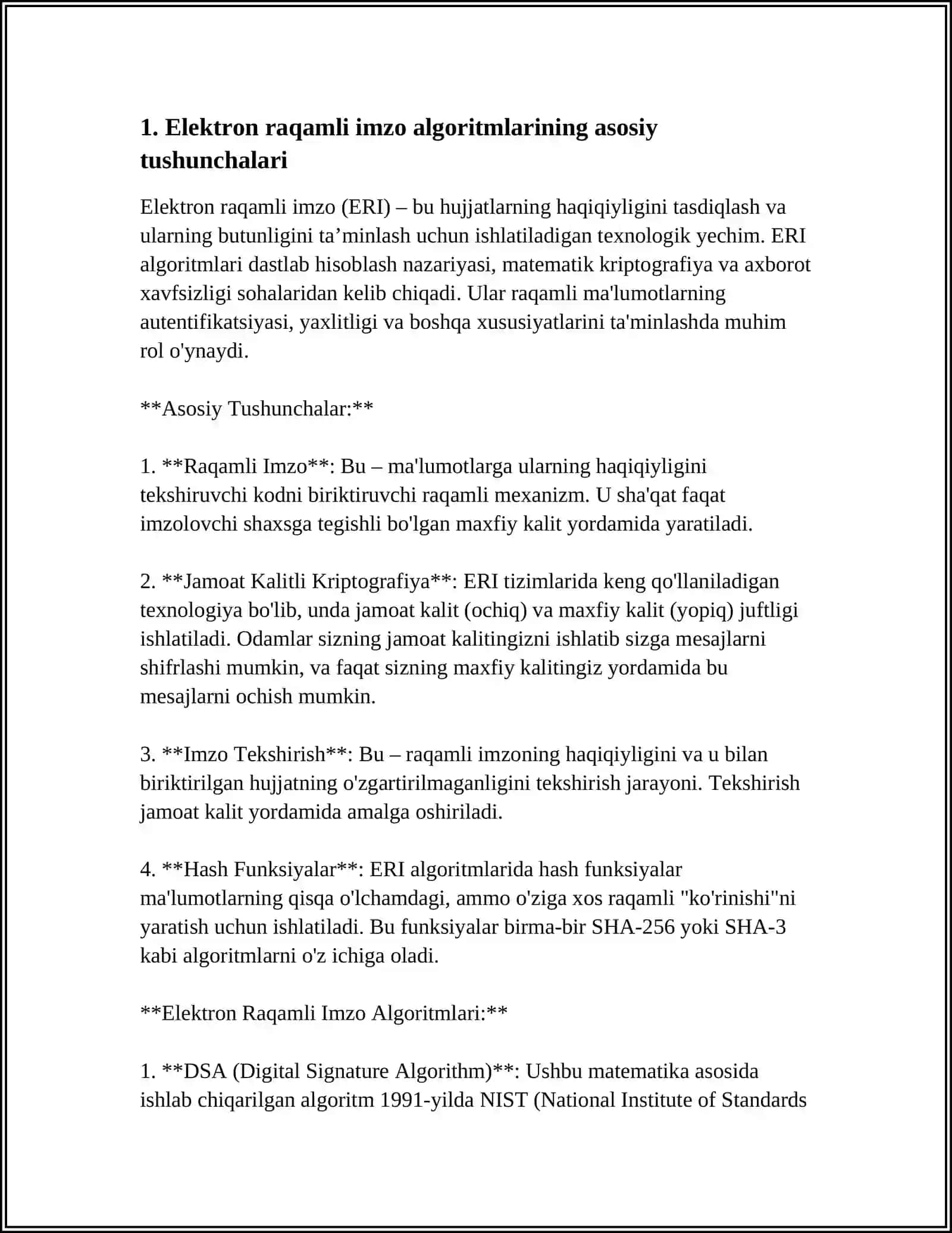 XORIJIY DAVLATLARNING ELEKTRON RAQAMLI IMZO ALGORITMLARI TAHLILI 3