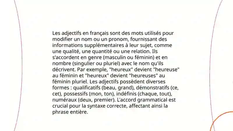 La catégorie grammaticale des adjectifs dans la langue étudiée 3