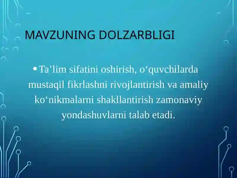 Umumiy o‘rta ta’lim maktablarida o‘qitish jarayonlarini tashkil etishga doir zamonaviy yondashuvlar 3