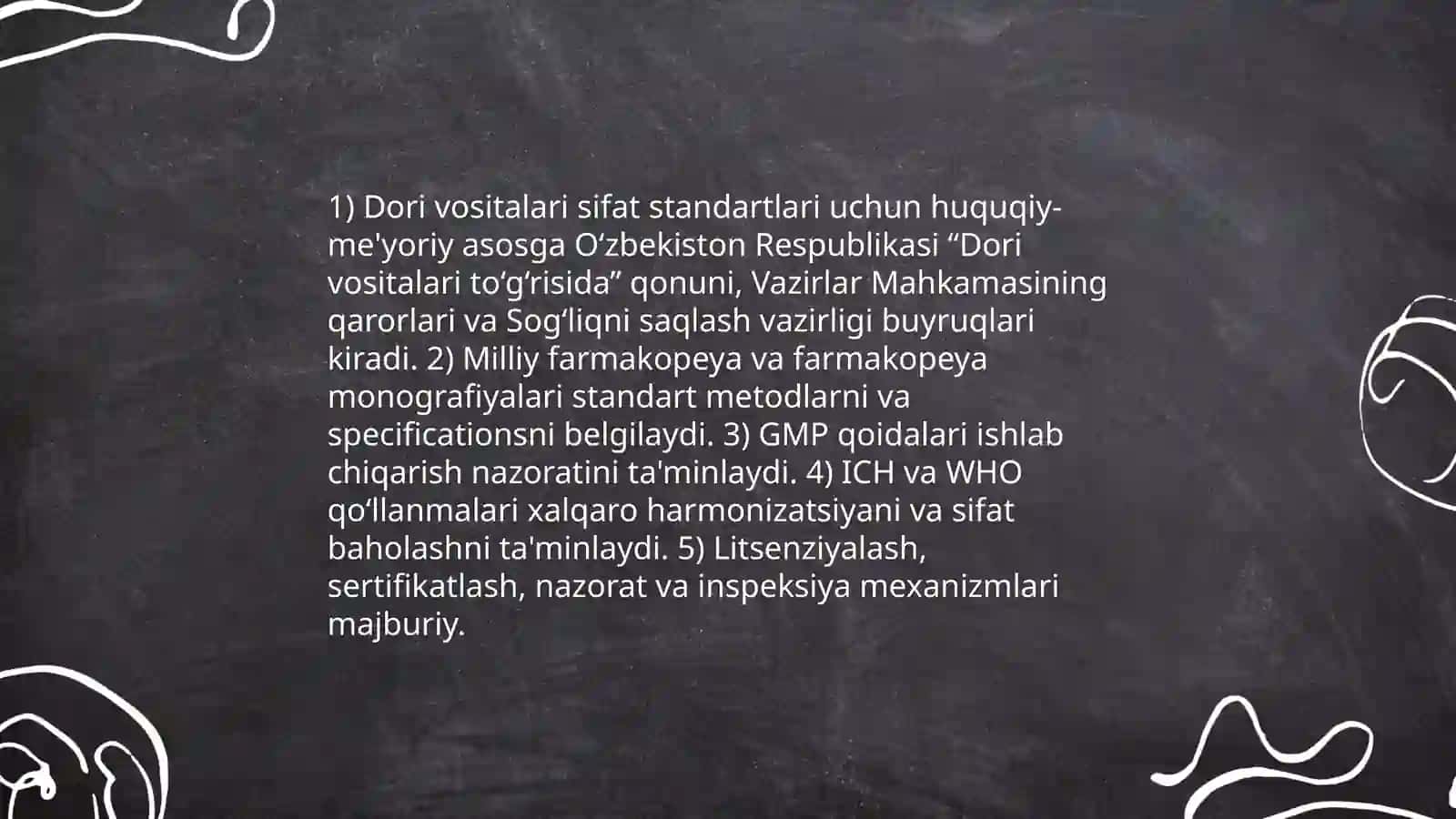 Dori vositalari sifat standartlari tuzish talablari 3