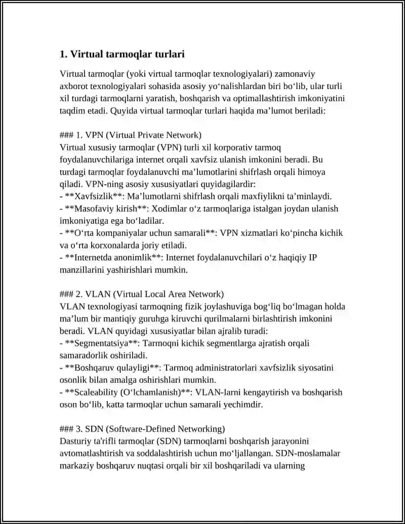 VIRTUAL TARMOQLARDA YUKNI BALANSLASH USULLARI 3