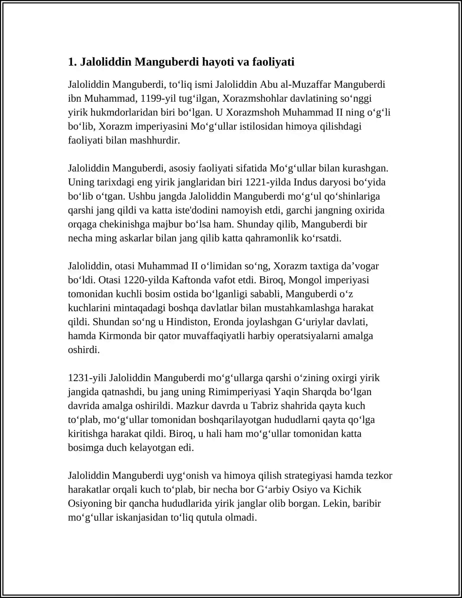 JALOLIDDIN MANGUBERDI VATAN HIMOYACHISI 3