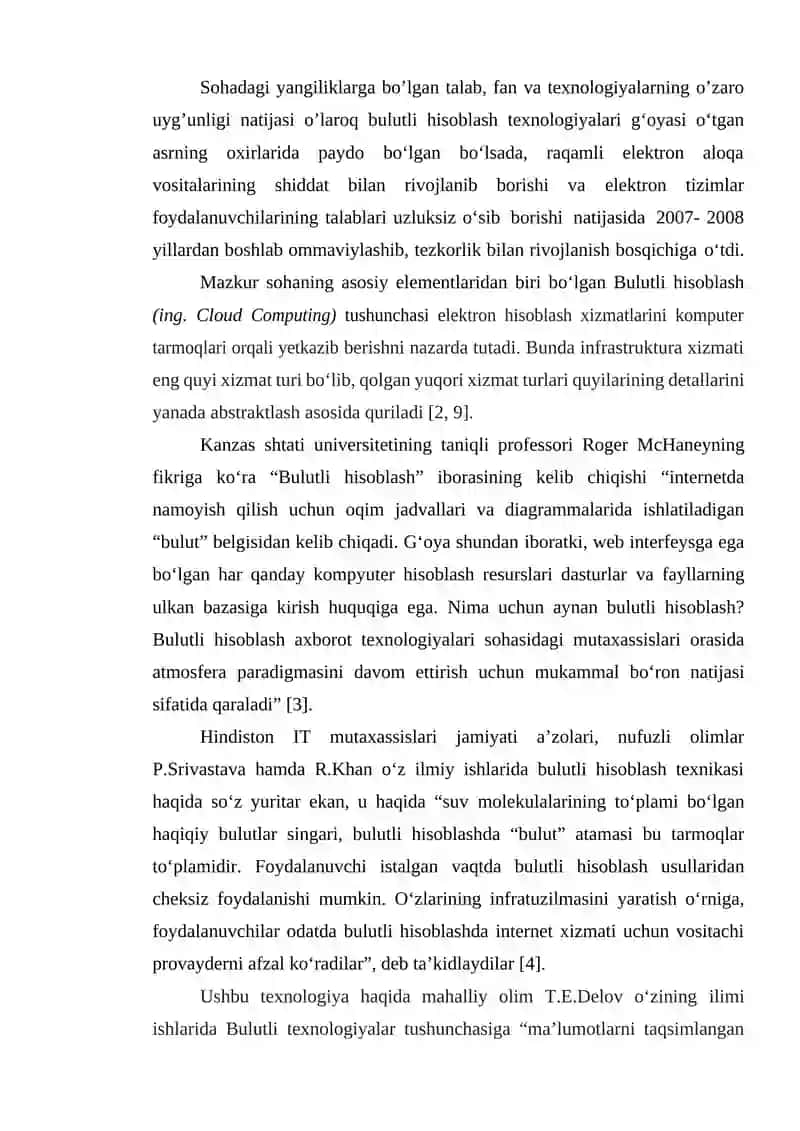 BULUTLI HISOBLASH TEXNOLOGIYALARNING RAQAMLI IQTISODIYOTNI RIVOJLANTIRISHDAGI O‘RNI 3