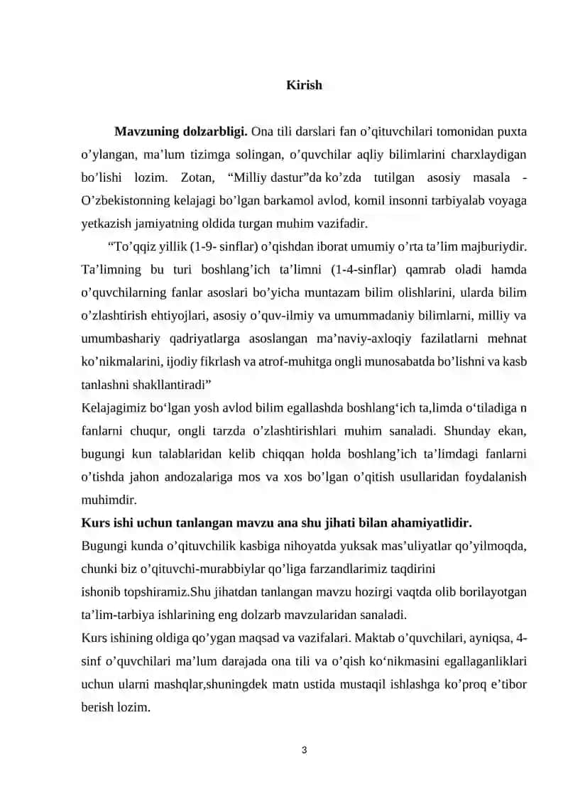 Boshlang’ich sinflarda ona tili va o’qish savodxonligi darslarida harakatni bildiruvchi so’zlarga oid bilimlarni o’rgatish metodikasi 3
