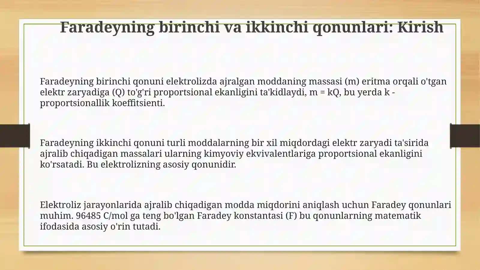Faradeyning birinchi va ikkinchi qonuni 3