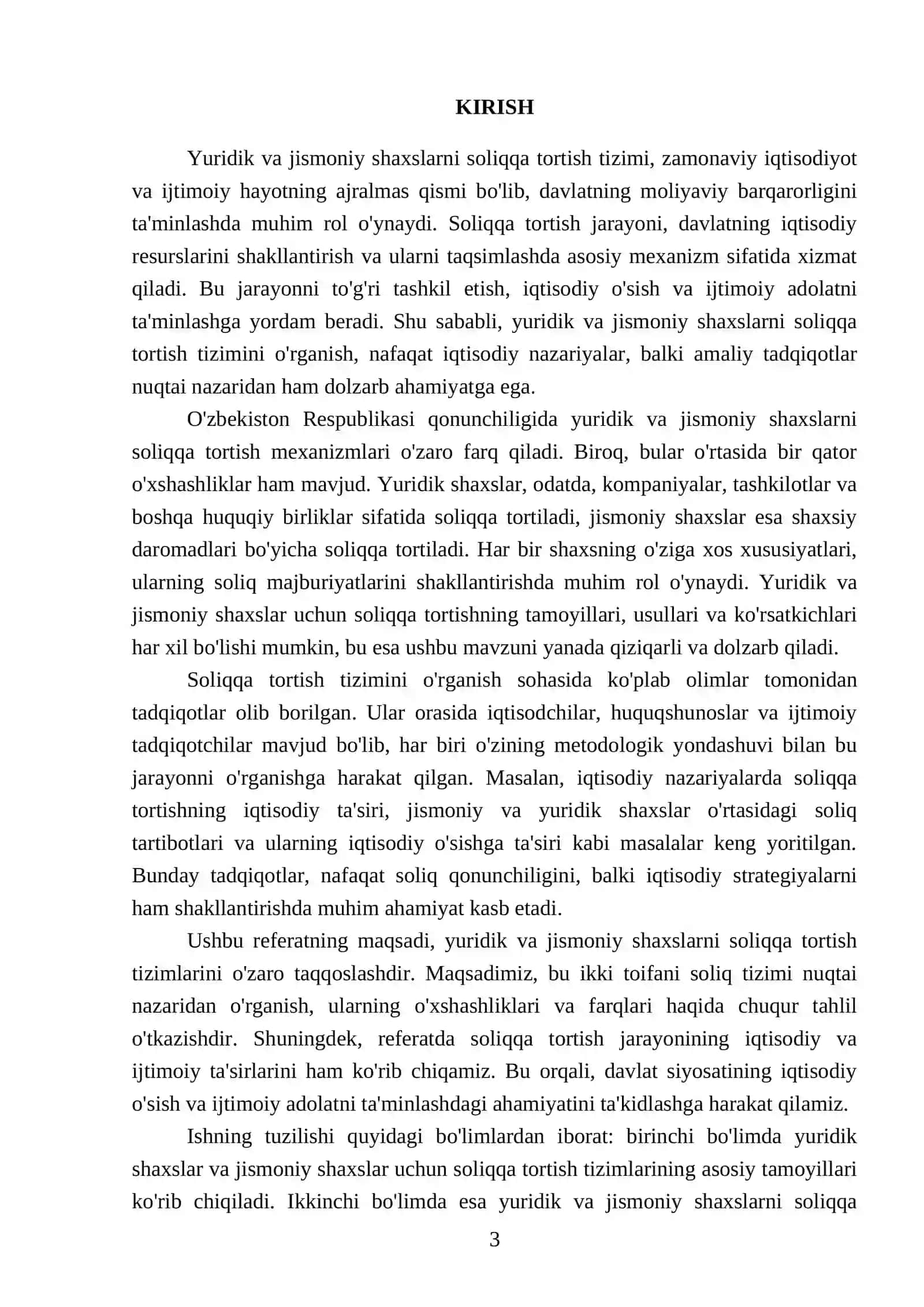 Yuridik va jismoniy shaxslarni soliqqa tortishni o'ziga xos o'xshashlik hamda farqli jihatlari 3