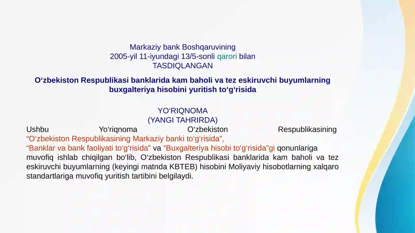 Kam baholi va tez eskiruvchi buyumlarning auditi 3