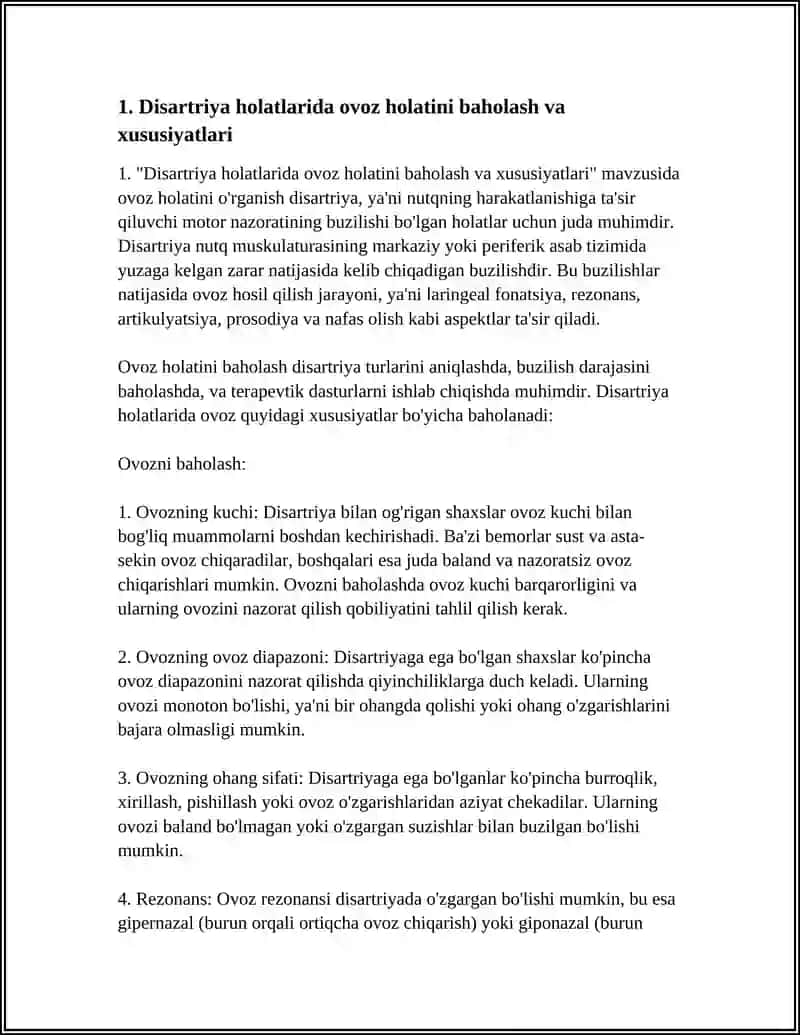 Disartriya holatlarida ovoz holatini baholash va xususiyatlari 3