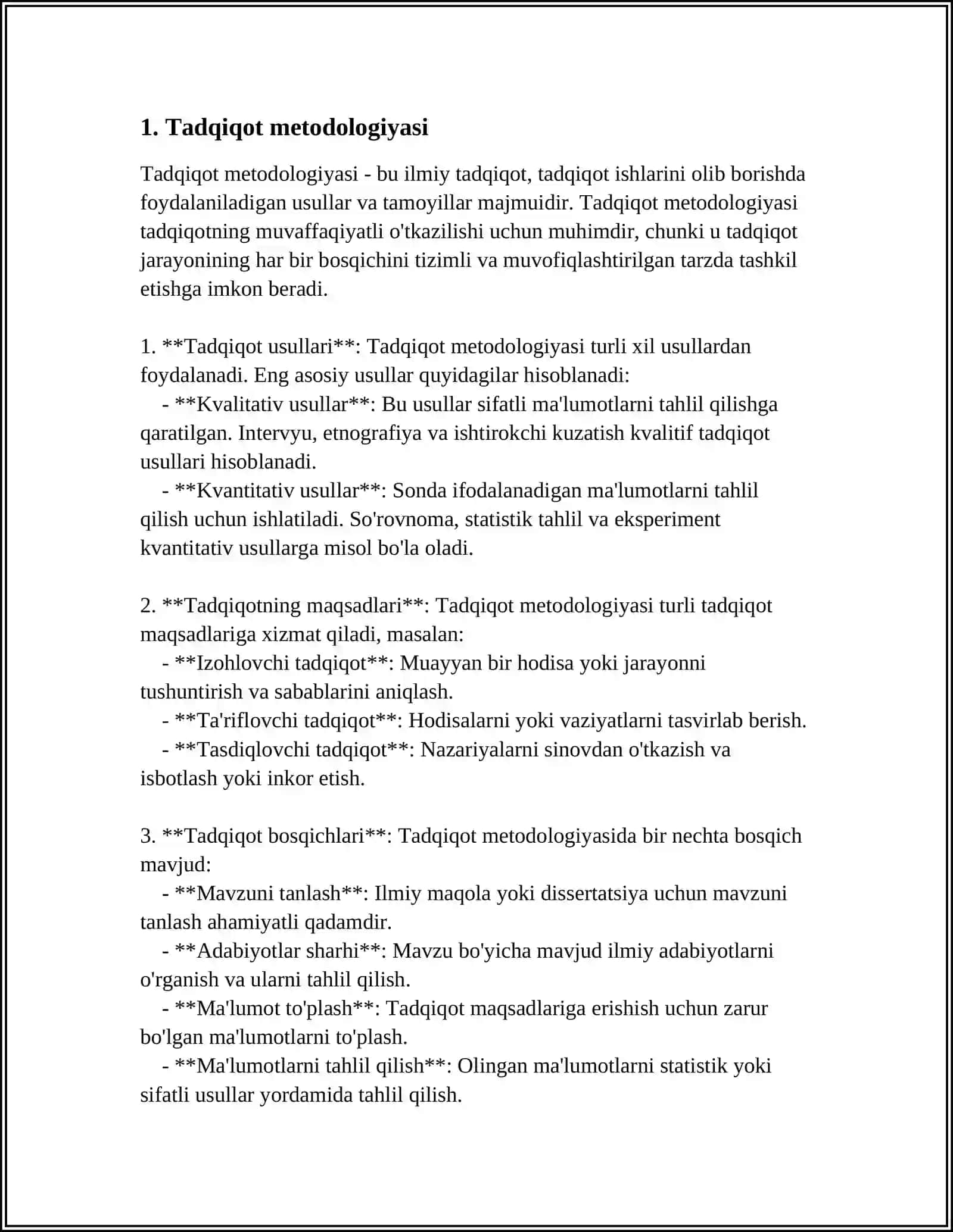 Tadqiqotning Ilmiy Darajasi 3