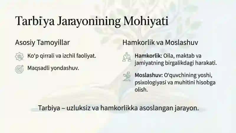 Tarbiya fanini oʻqitish shakllari 3