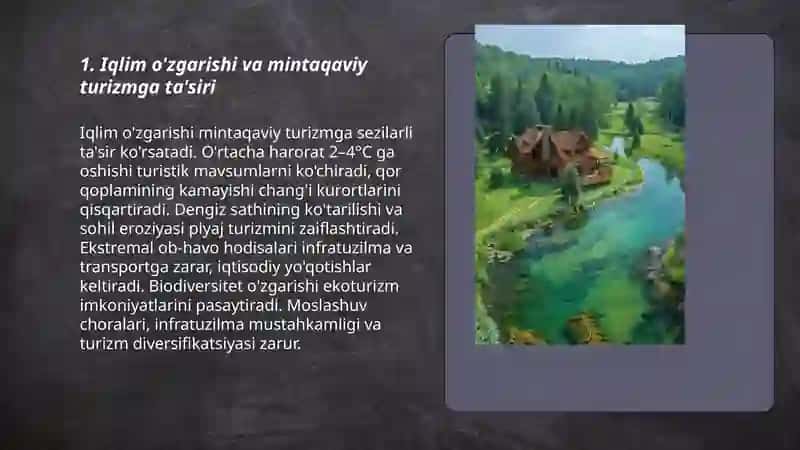 Iqlim omillarini mintaqaviy turizm rivojlanish omillariga ta'siri 3