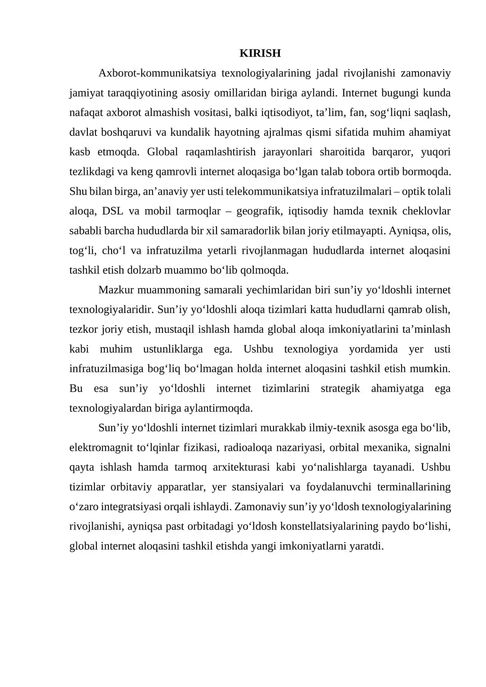 Sunʼiy yoʻldoshli internetni tashkil etish 3
