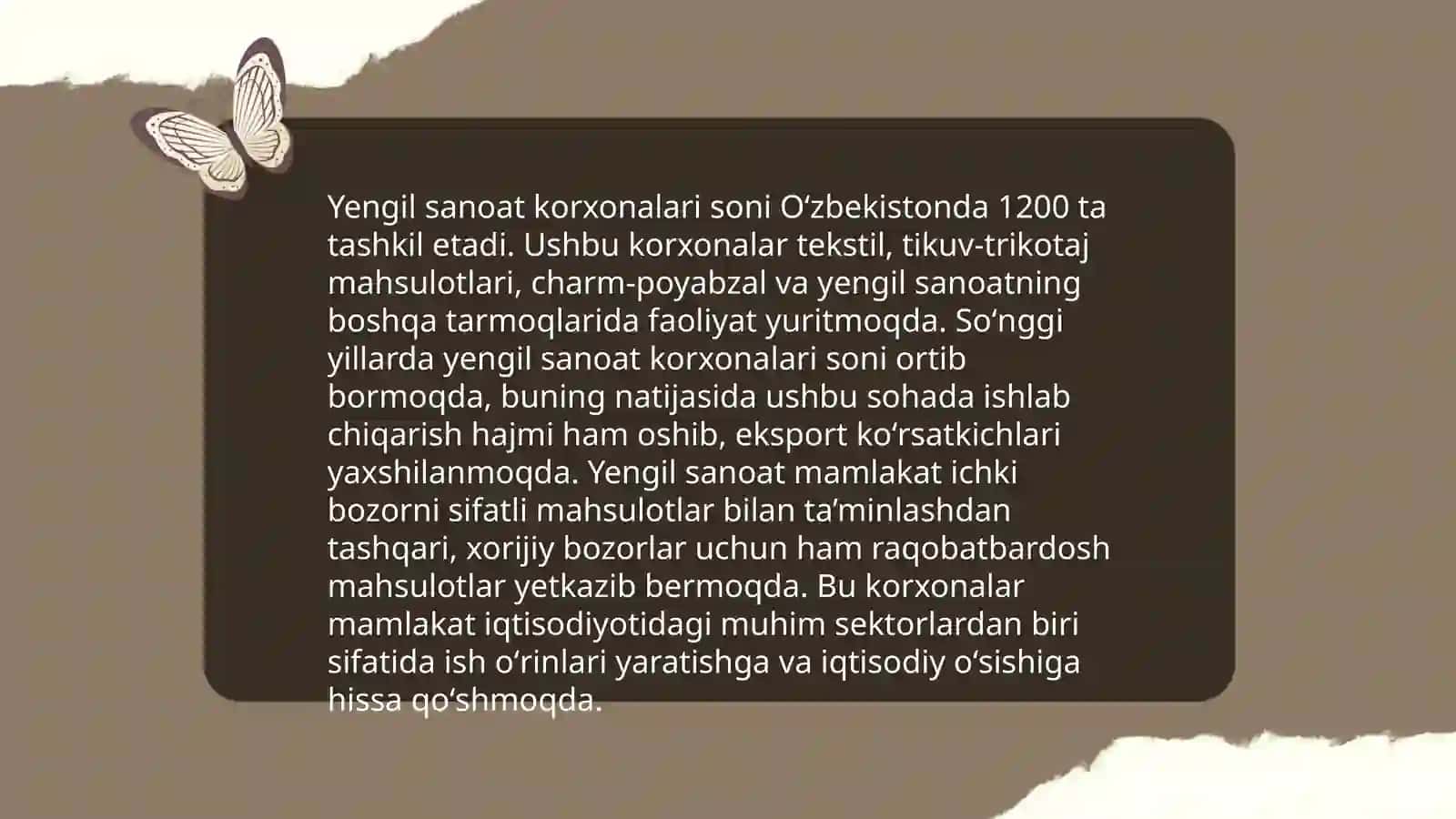 Yengil sanoat korxonalari va Tehnik jihozlar.statik raqamlar haqida malumot 3