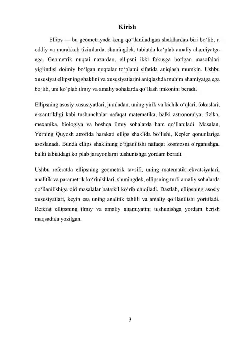 Ikkinchi tartibli egri chiziqlar. Ellips 3
