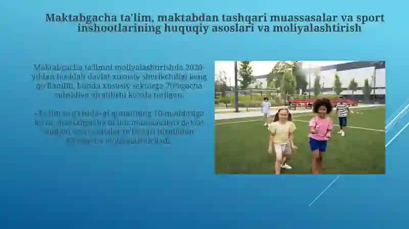 Maktabgacha ta'lim: Huquqiy asoslar va moliyalashtirish 3