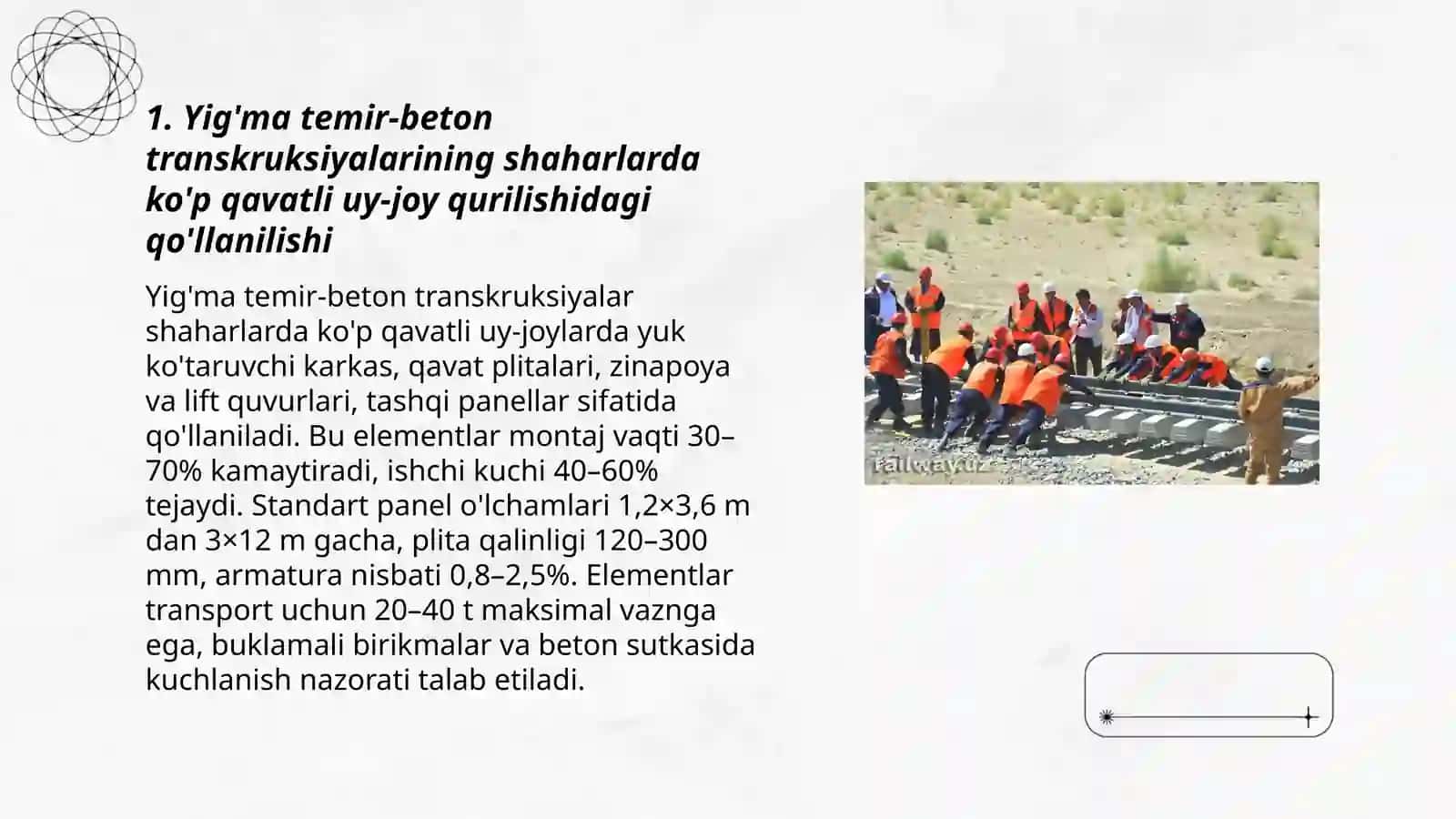 Yig'ma temir-beton transkruksiyalarining qo'llanilishi 3