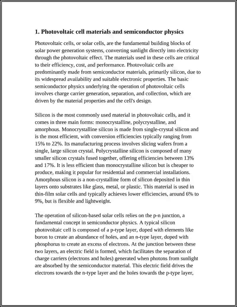 Photovoltaic cell materials and semiconductor physics 3