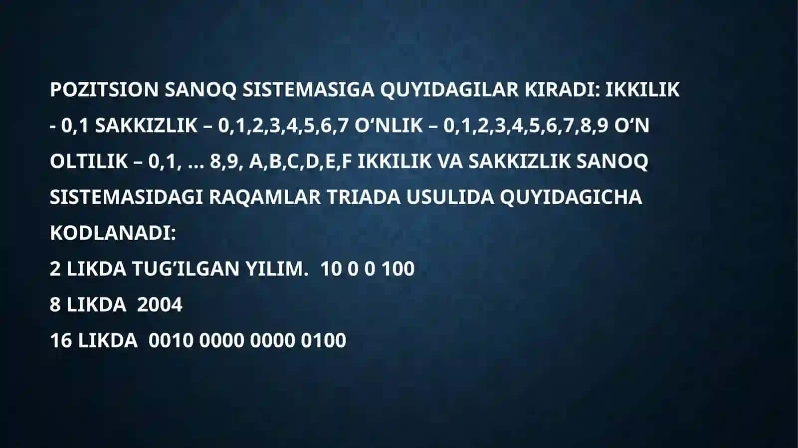 Axborotturlari, hususiyatlari va axborotlar ustida amaliy amallar 3