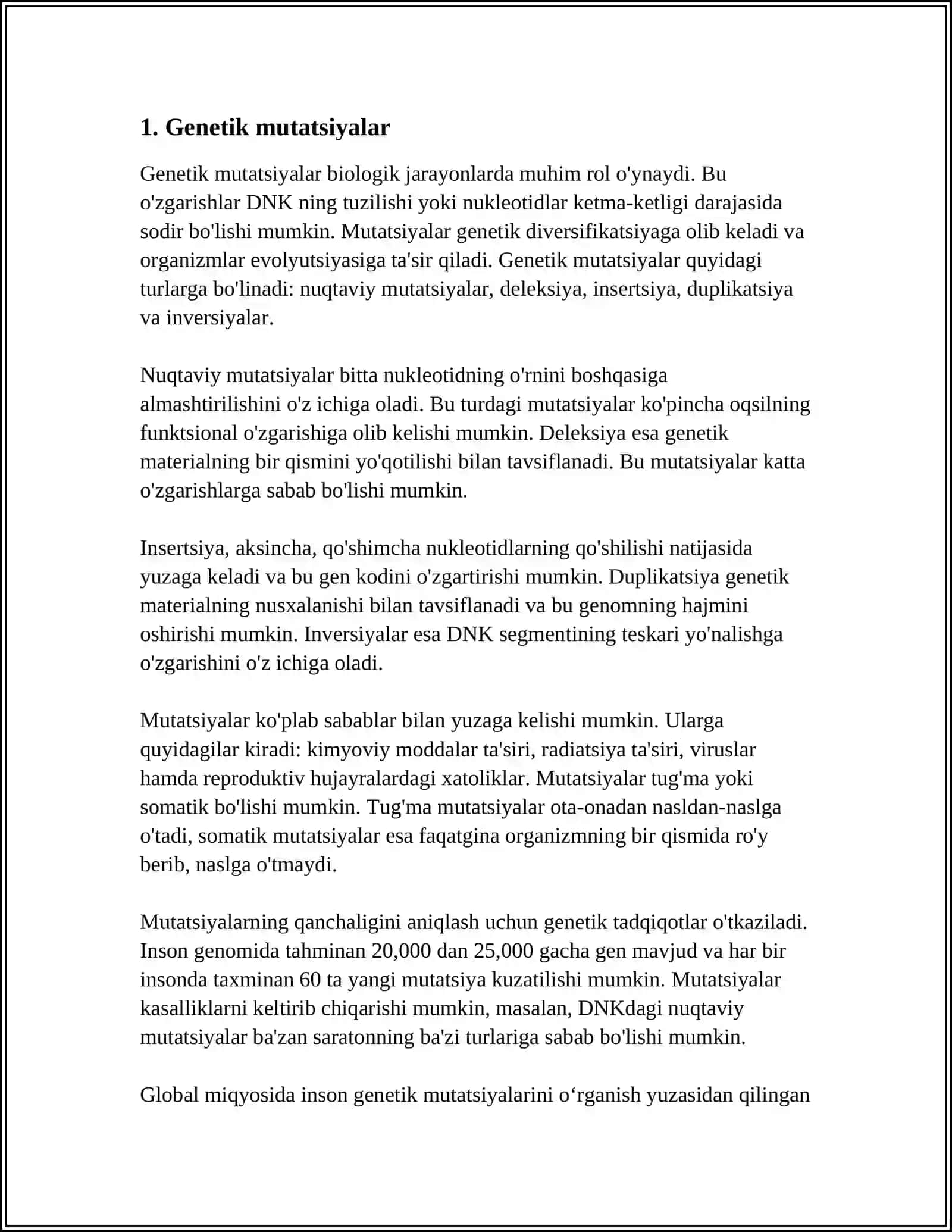 IRSIYAT QONUNLARI. ALLEL BOʻLMAGAN GENLARNING TAʼSIRI 3