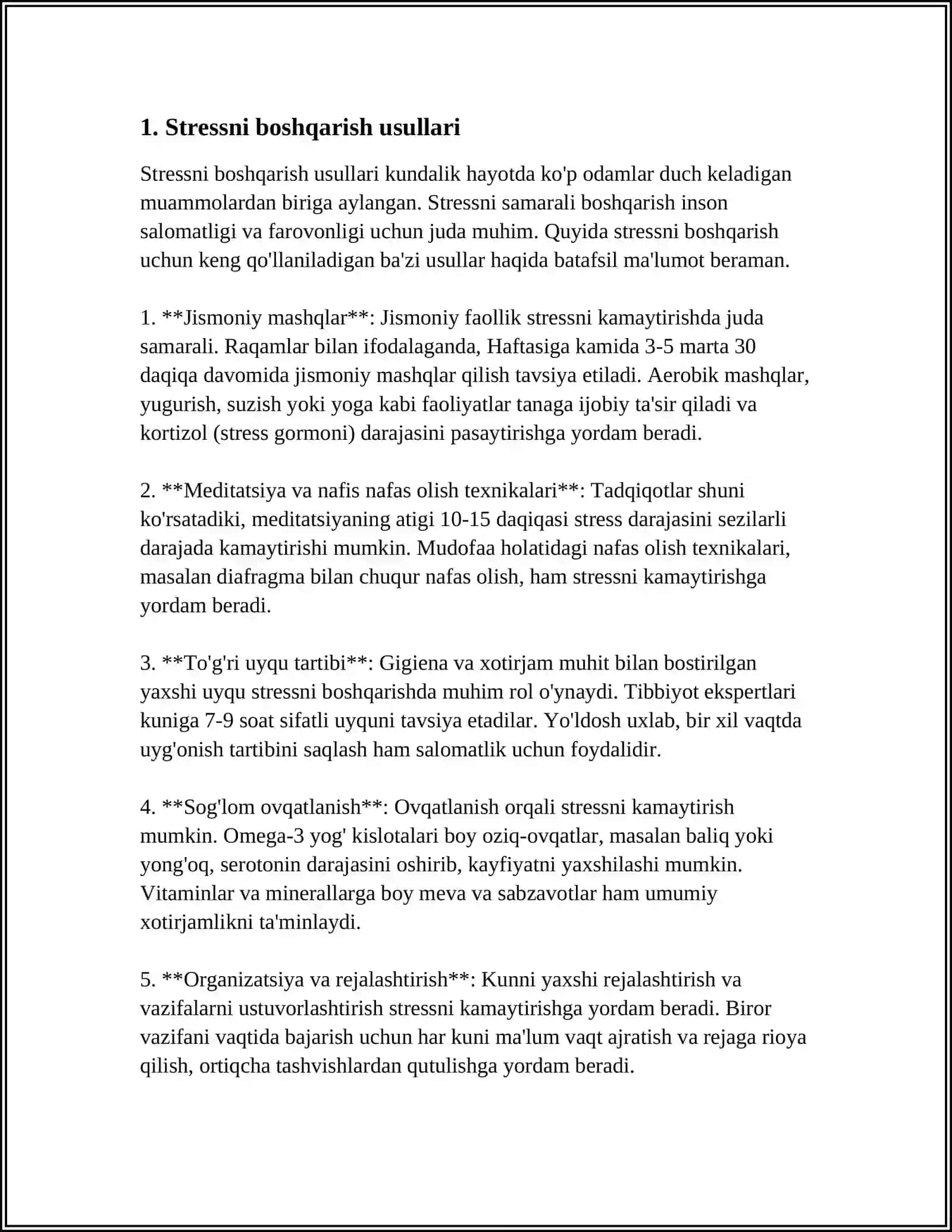 SALOMATLIKNI TA'MINLOVCHI ZARUR PSIXOLOGIK-PEDAGOGIK OMILLAR. TA'LIM OLUVCHILARGA PSIXOLOGIK TA'SIR KOʻRSATISH YOʻLLARI 3