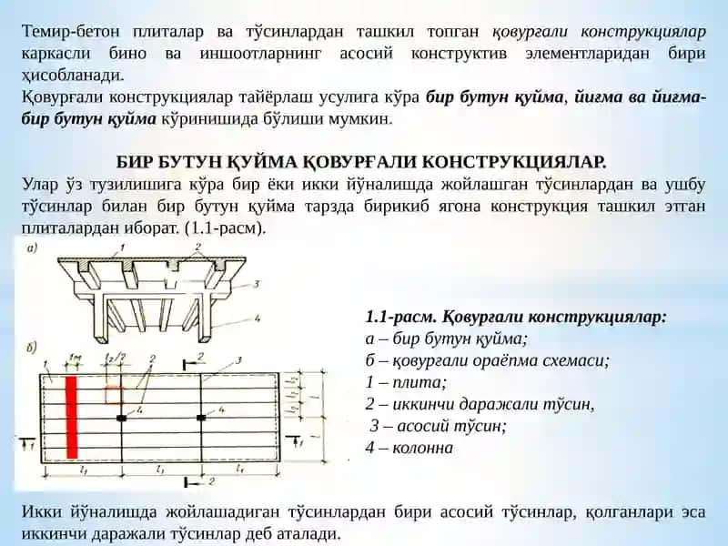 Каркасли темир-бетон бинолар ва иншоотлар 3