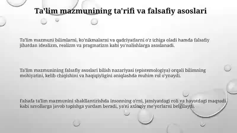 Taʼlim mazmunining tarixiy xususiyati 3
