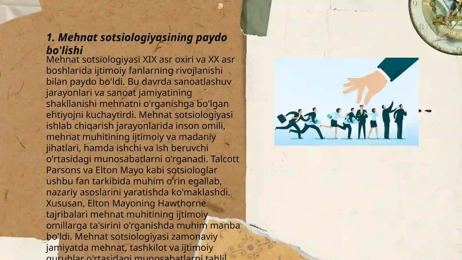 Mehnat sotsiologiyasi maktabining tarixi va rivojlanishi 3