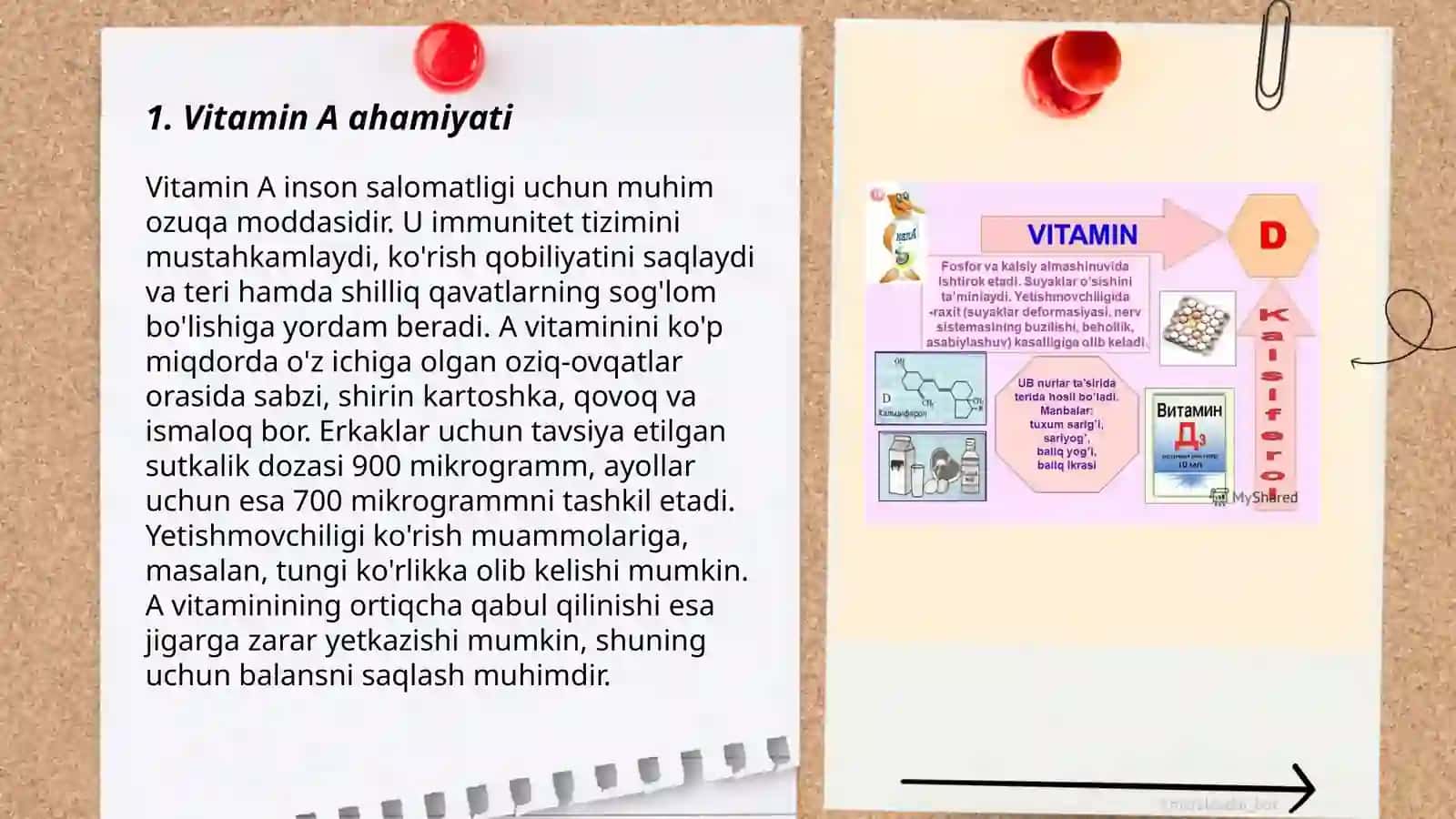 Vitaminlar ahamiyati. Mineral moddalar 3