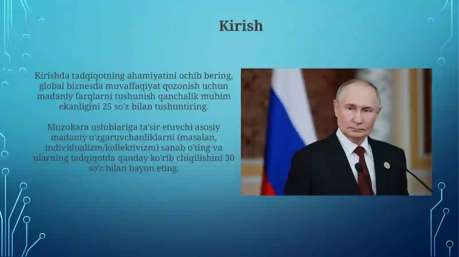 Turli milliy boshqaruv madaniyatlarida muzokora yuritish uslublarining qiyosiy tahlili 3