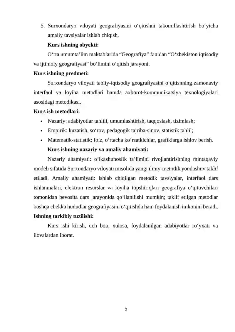 SURXONDARYO VILOYATI TAVSIFINI O'QITISHNING NAZARIY-DIDAKTIK ASOSLARI 3