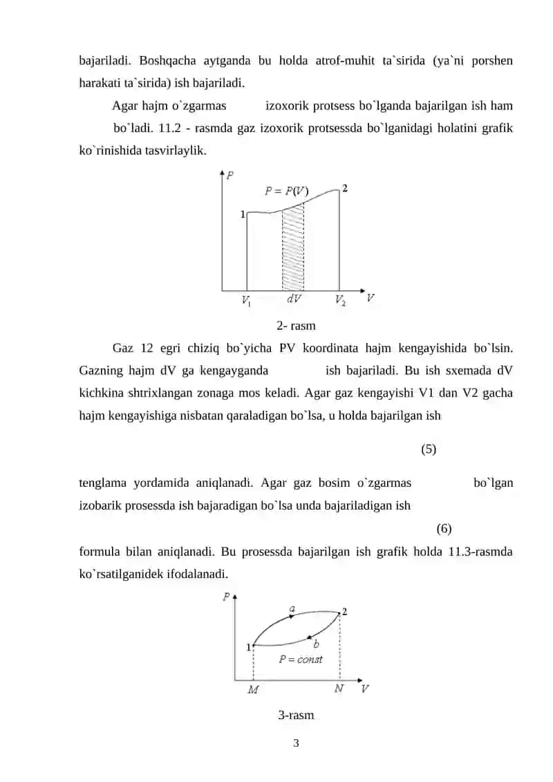 Termodinamikada ish issiqlik miqdori 3