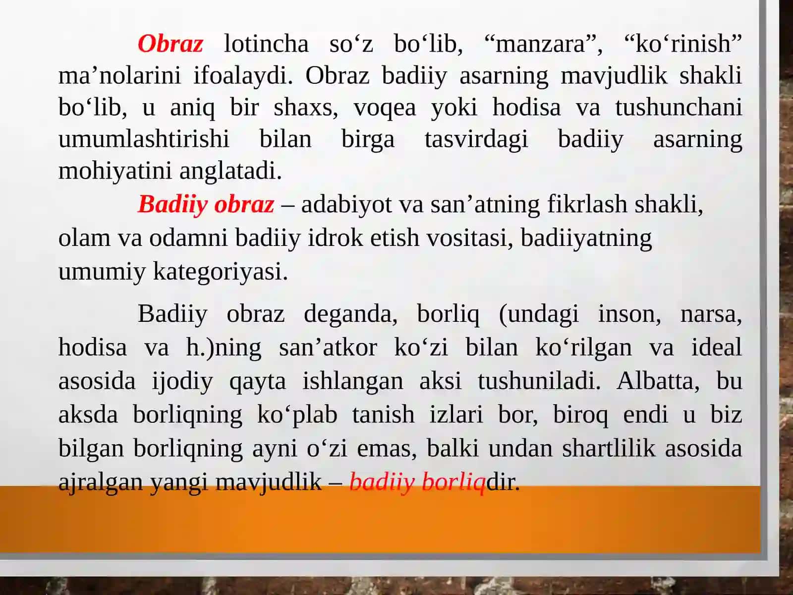 Badiiy obraz turlari. Adabiyotda inson konsepsiyasi 3