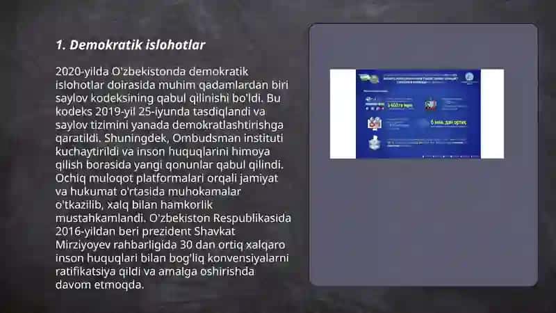 Oʻzbekiston Respublikasi prezidentining eng muhim 11 islohotlari 3