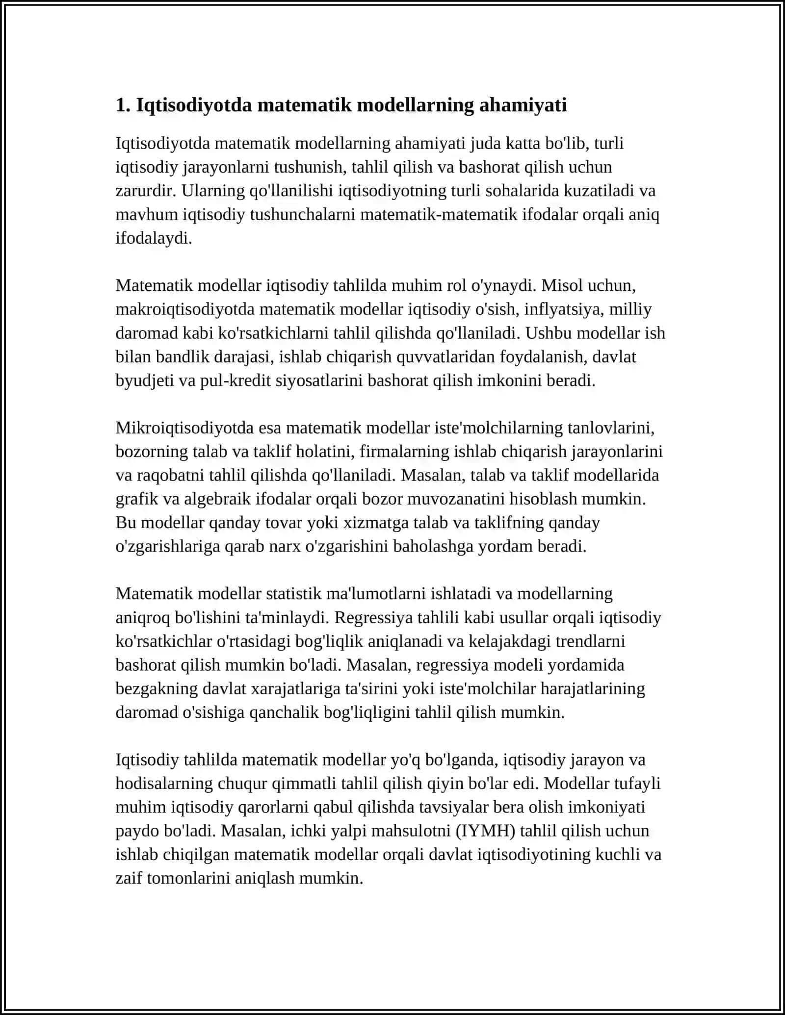 IQTISODIYOT UCHUN MATEMATIKA VA EKANOMIKANING AHAMIYATI 3