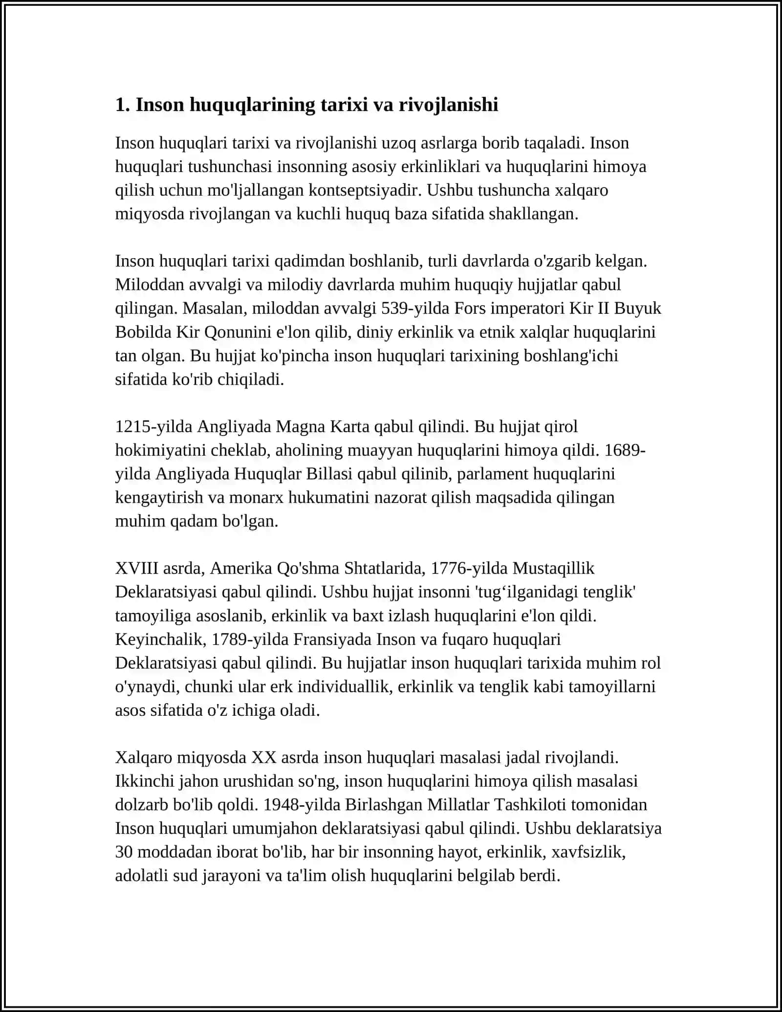 OʻZBEKISTONDA INSON HUQUQLARI VA KAFOLATLARI 3