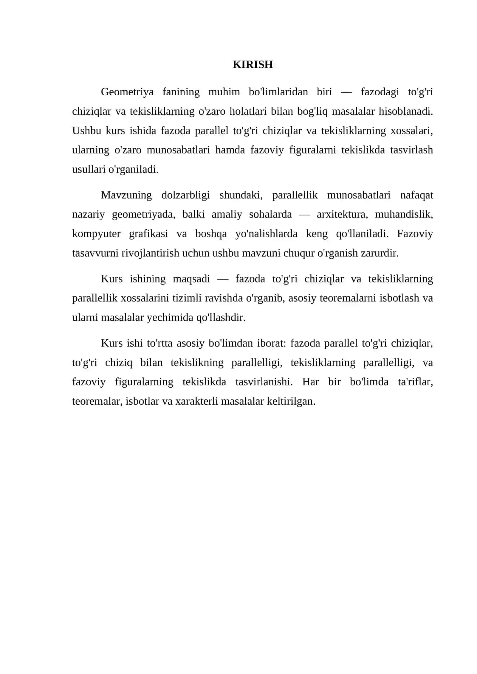 TO'G'RI CHIZIQLAR VA TEKISLIKLARNING PARALLELLIGI 3