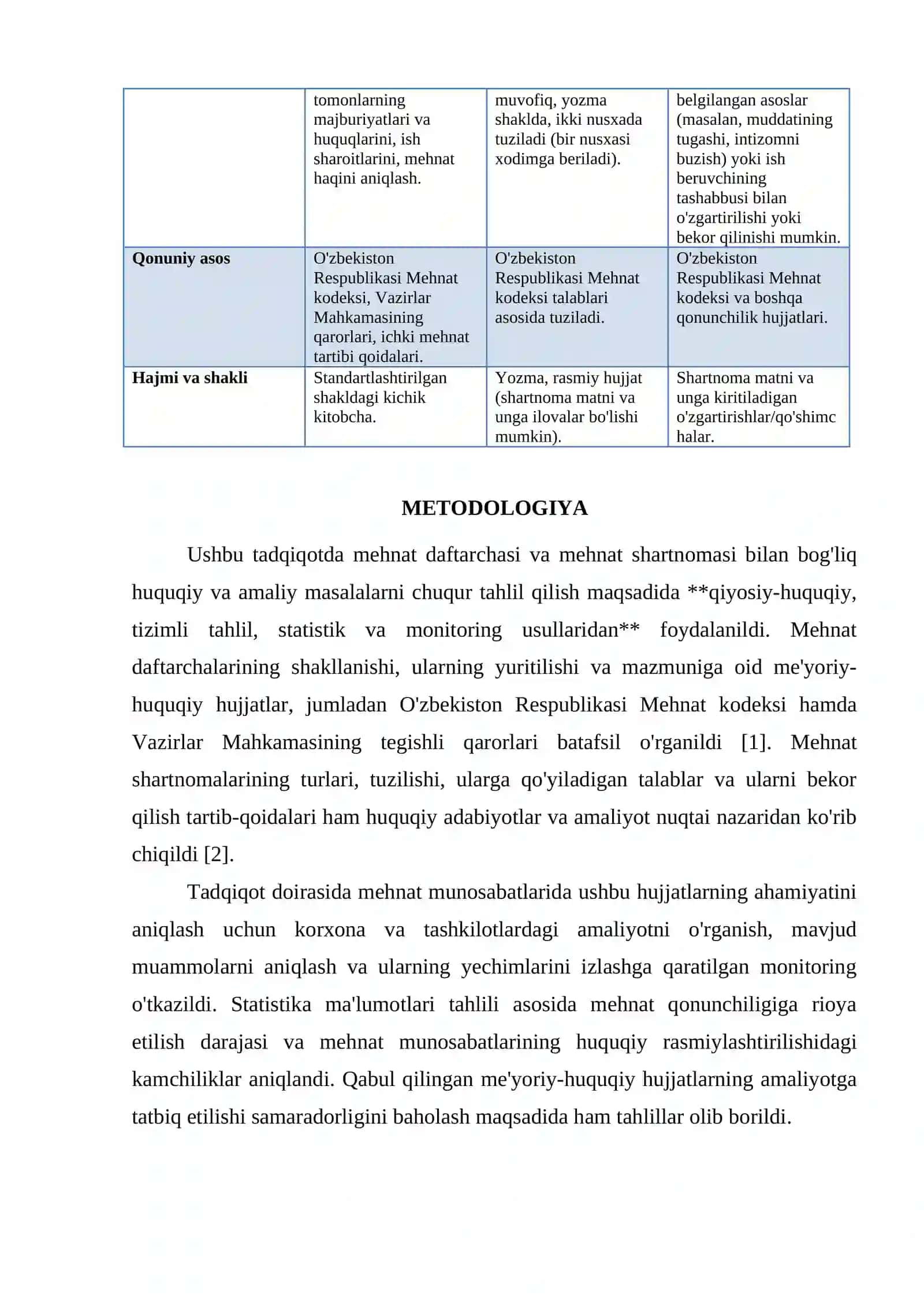MEHNAT DAFTARCHASI, MEHNAT SHARTNOMASI 3