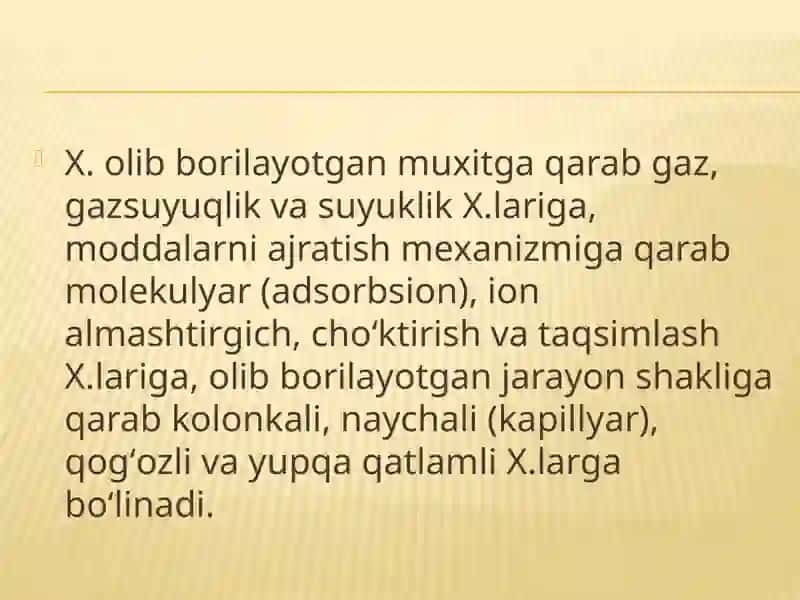 Tirik organizmlarda sirt hodisalari va xromatografiya 3