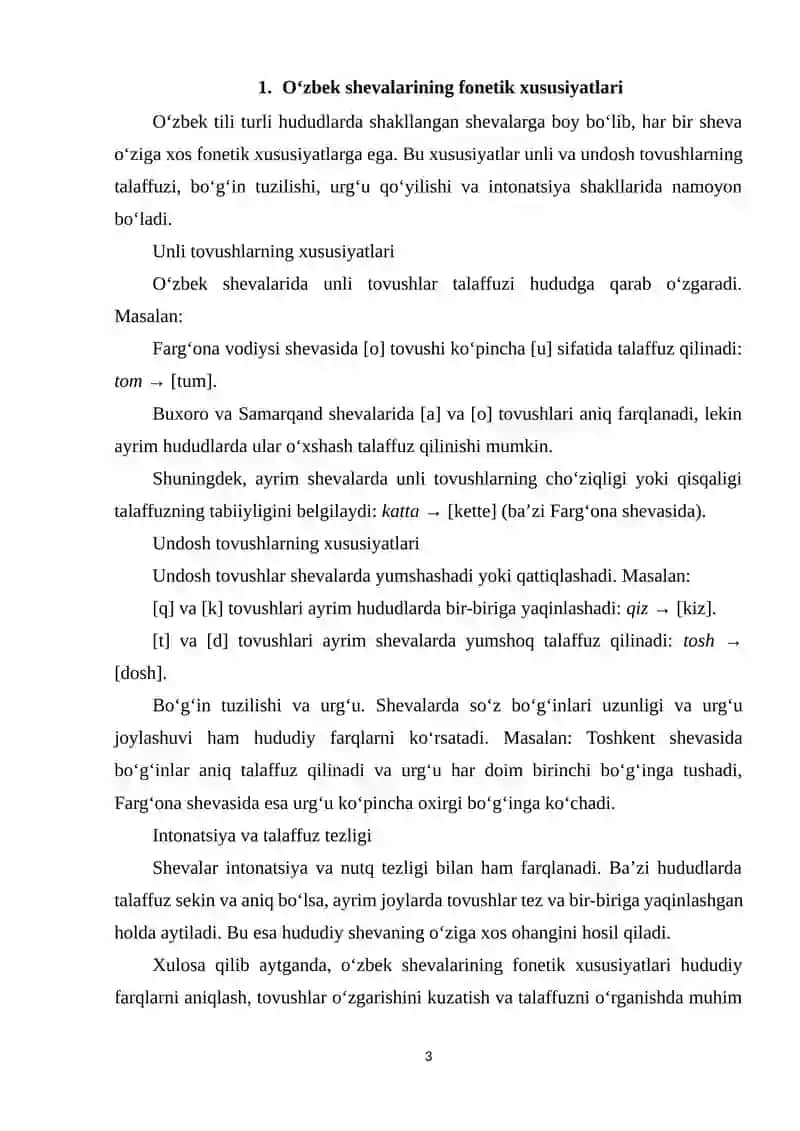 O‘zbek shevalarida uchraydigan fonetik qonunivatlar ustida ishlash 3