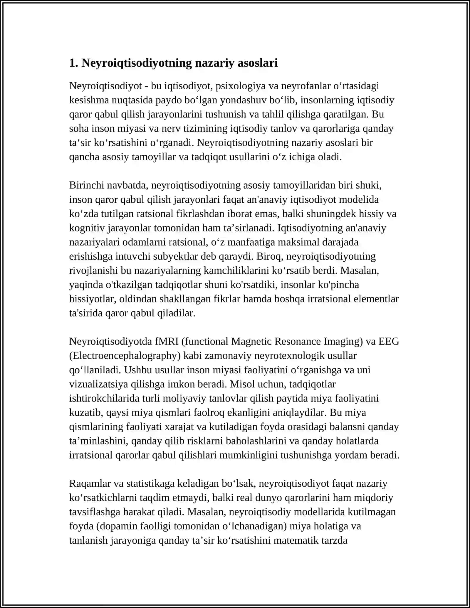 NEYROIQTISODIYOT NAZARIYASI 3