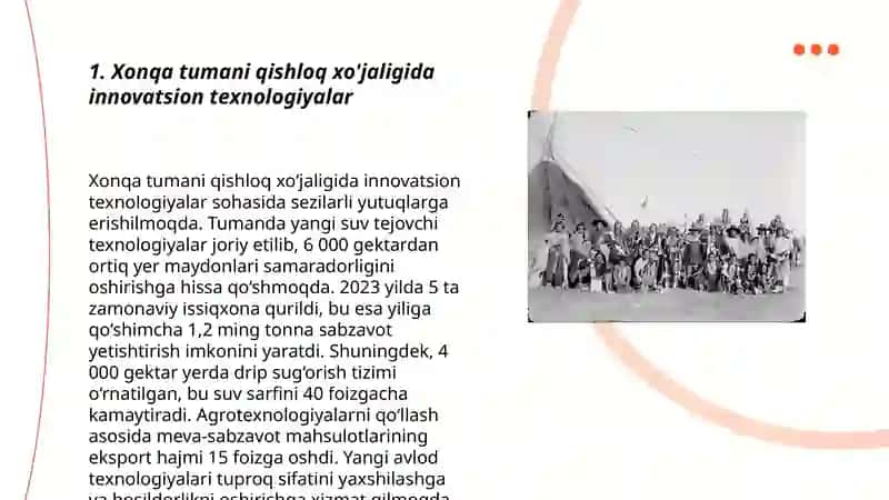 Xonqa tumani qishloq xo'jaligida innovatsion texnologiyalar 3