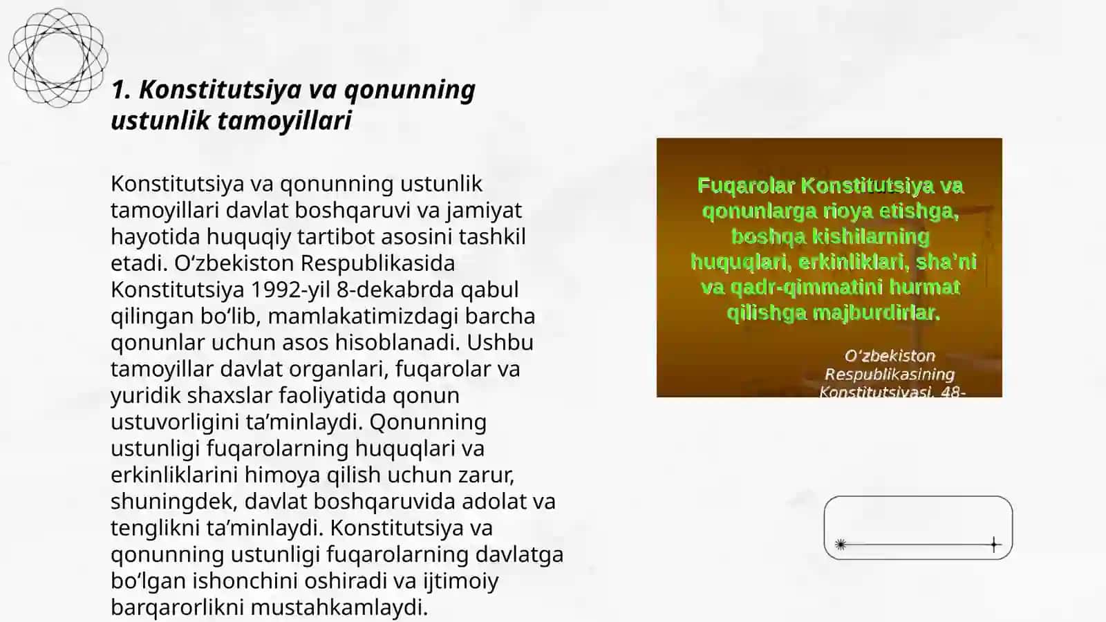 Konistitutsiya va qonunning ustunligi. Huquq ustuvorligi va konistitutsiyang ustunligi 3