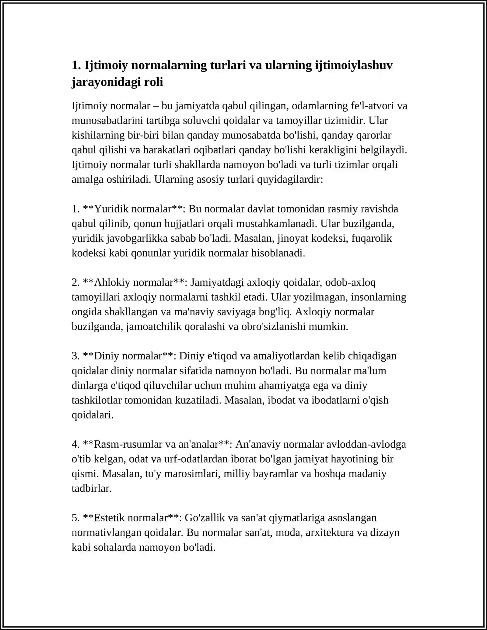 Ijtimoiy normalar Ijtimoiylashuv va tarbiya omili sifatida 3