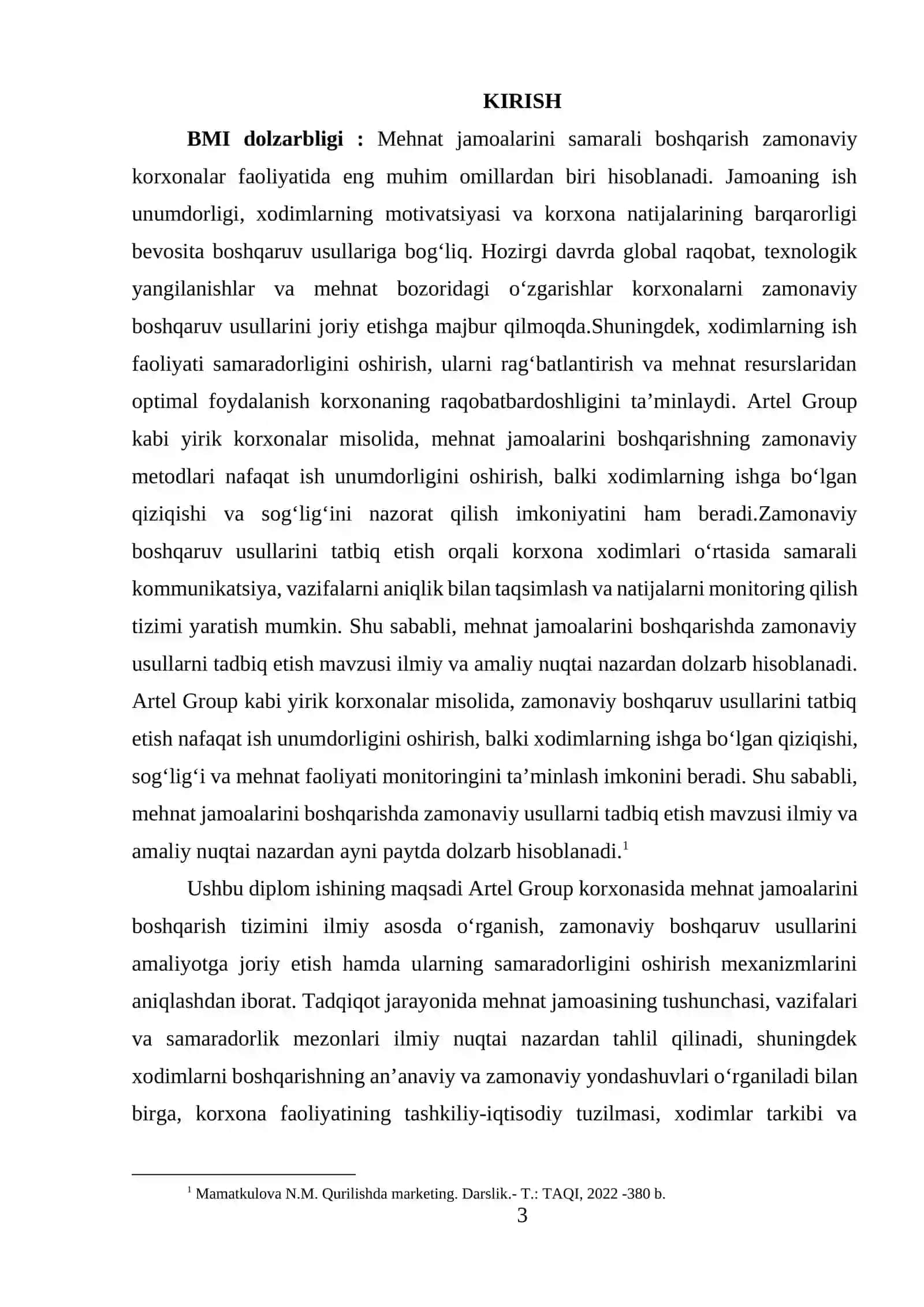 MEHNAT JAMOALARINI BOSHQARISHDA ZAMONAVIY USULLARNI TAKOMILLASHTIRISH YO‘LLARI (Artel Group MISOLIDA) 3