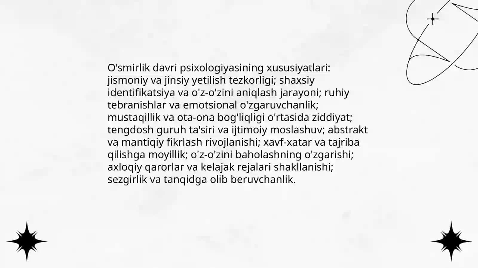 O'smirlik davri psixologiyasi 3