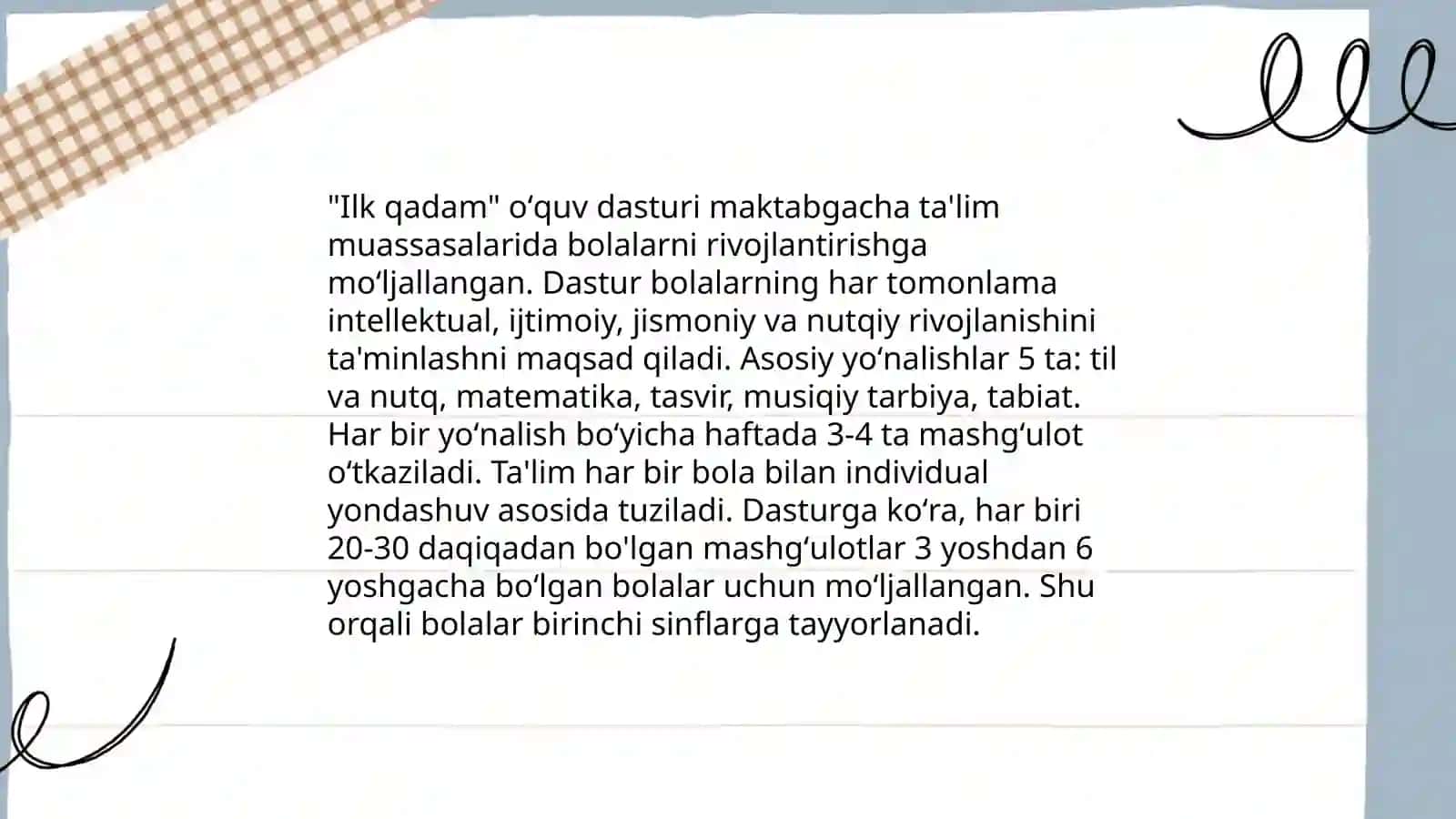 Ilk qadam oʻquv dasturi asosida 3