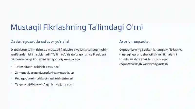 Mustaqil Fikrlashni Rivojlantirish 3